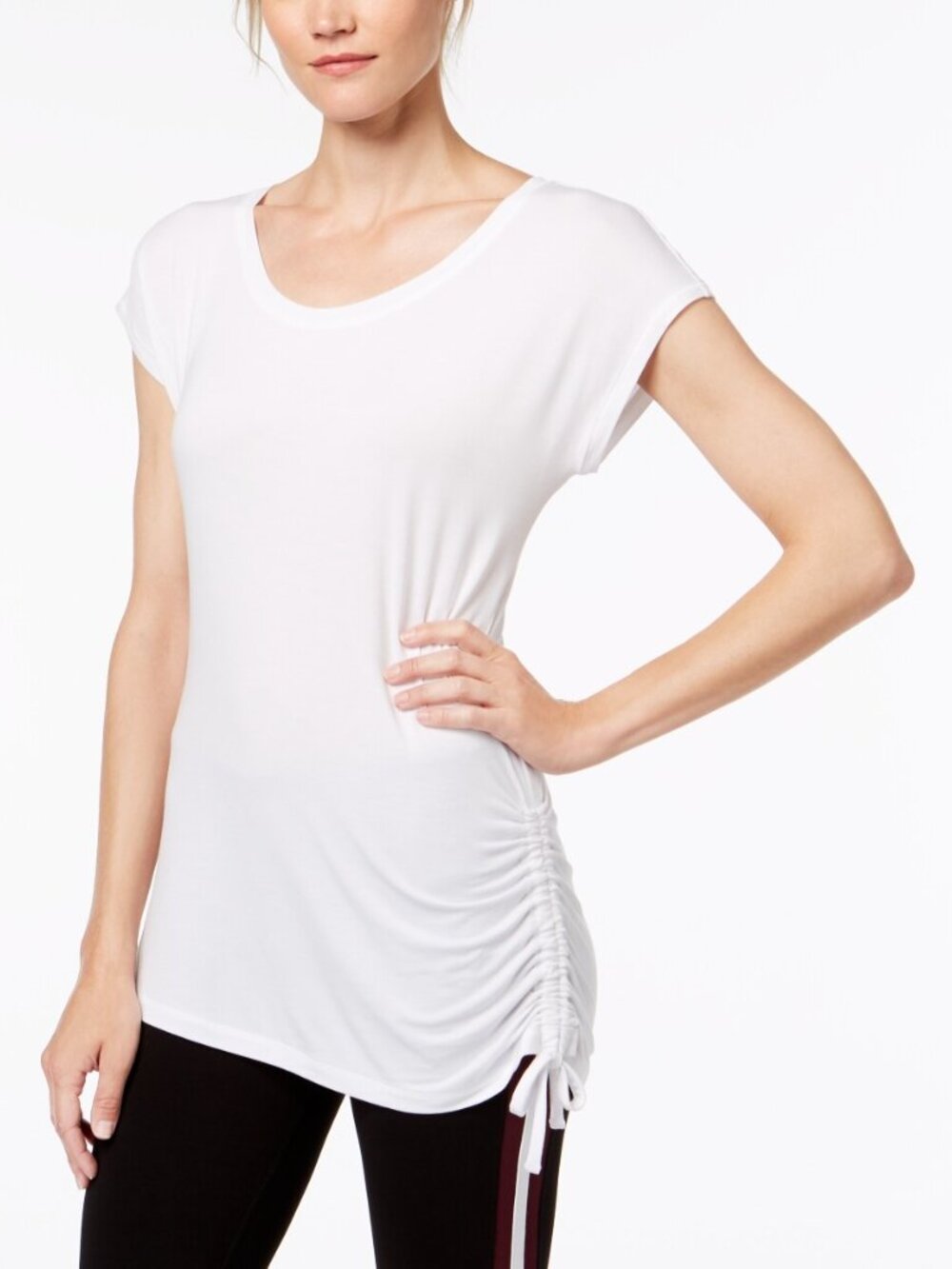 Ideology Womens Activewear Side Tie T-Shirt